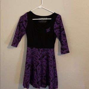Elvira skater purple and black dress